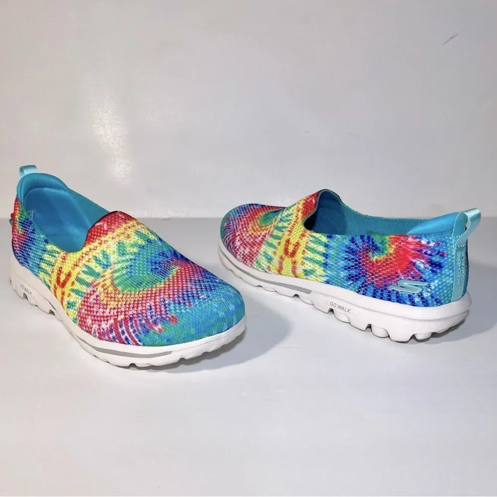 Skechers GOwalk Classic Ocean Blossom Washable Knit Print Slip-Ons